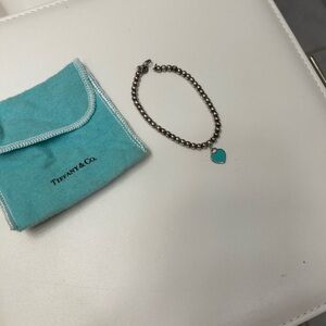Tiffany & Co. Sterling Silver Enamel 4mm Return To Tiffany Heart Tag Bracelet
